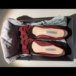 Burgundy Suede low heels